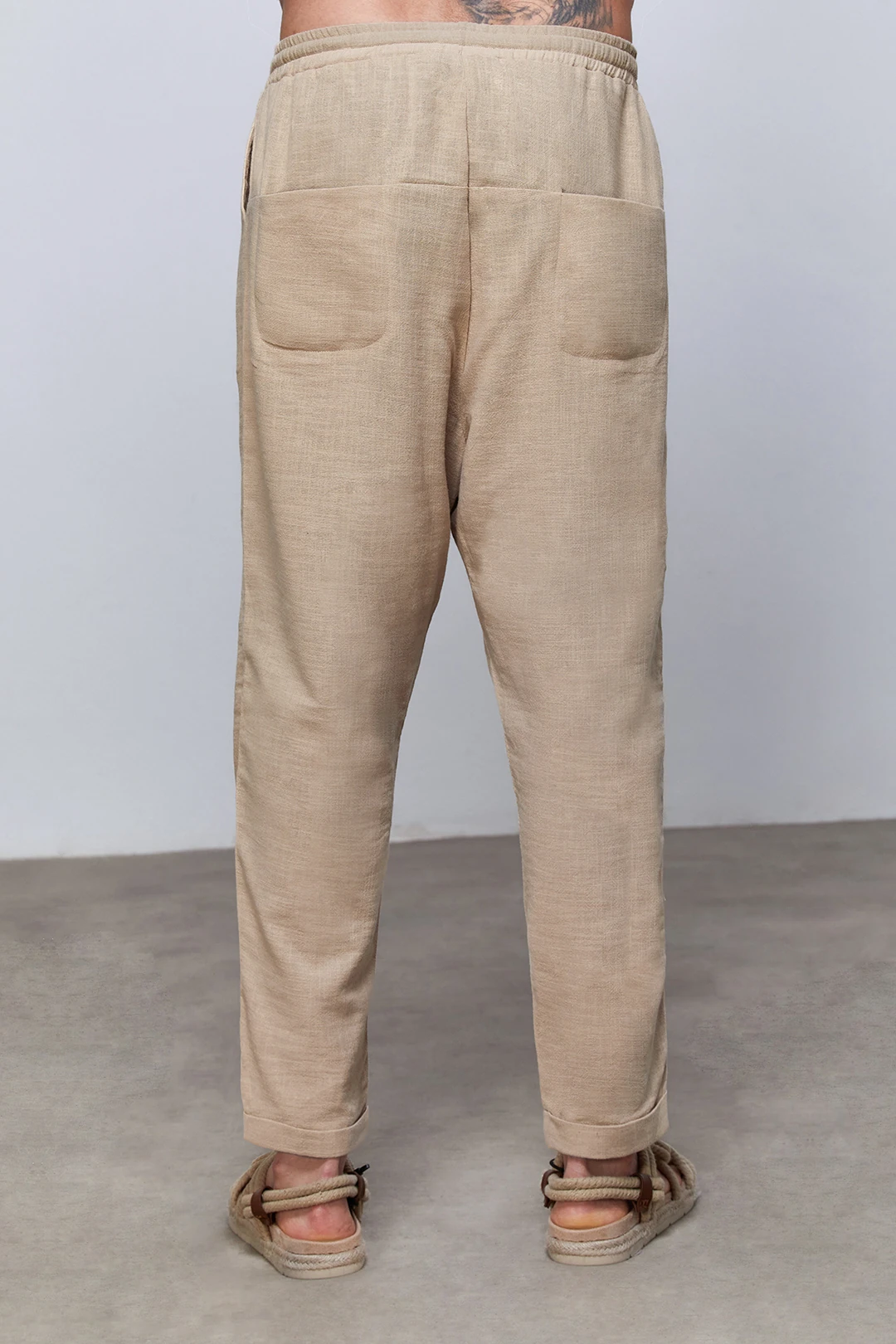 Krem Keten Kruvaze Ceket & Pantolon Takım