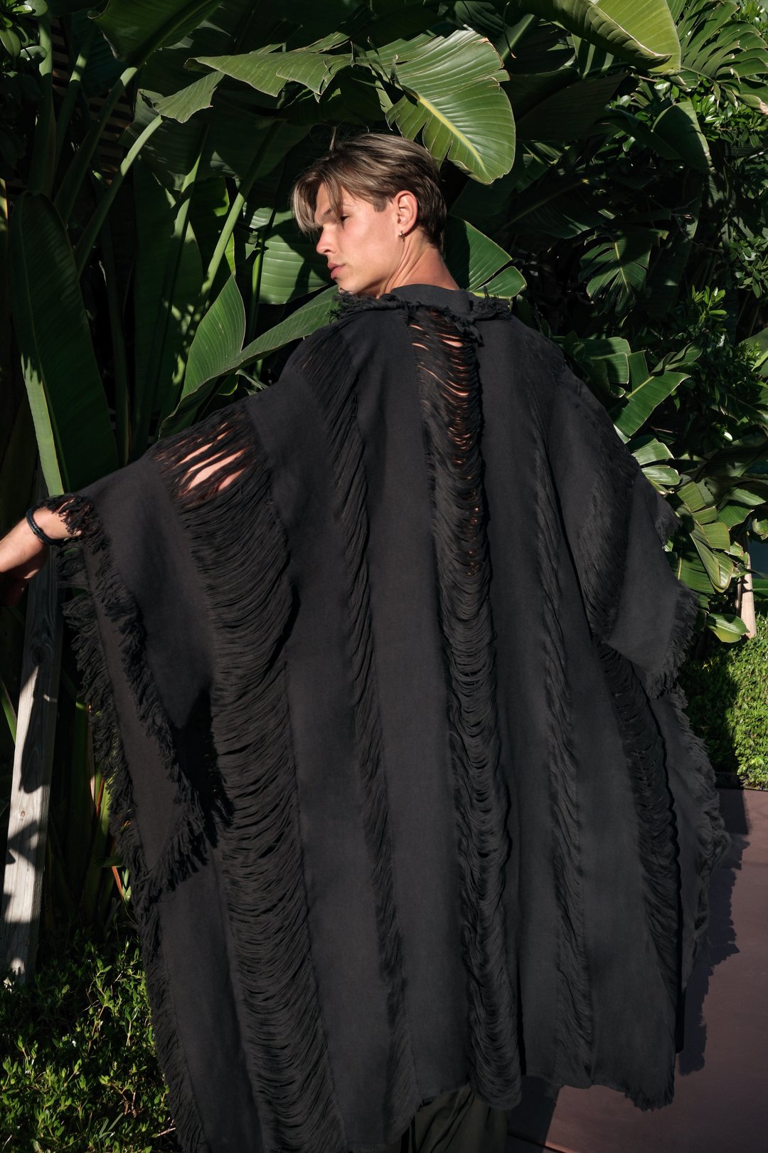 Black Wild Harmony Long Ponchos