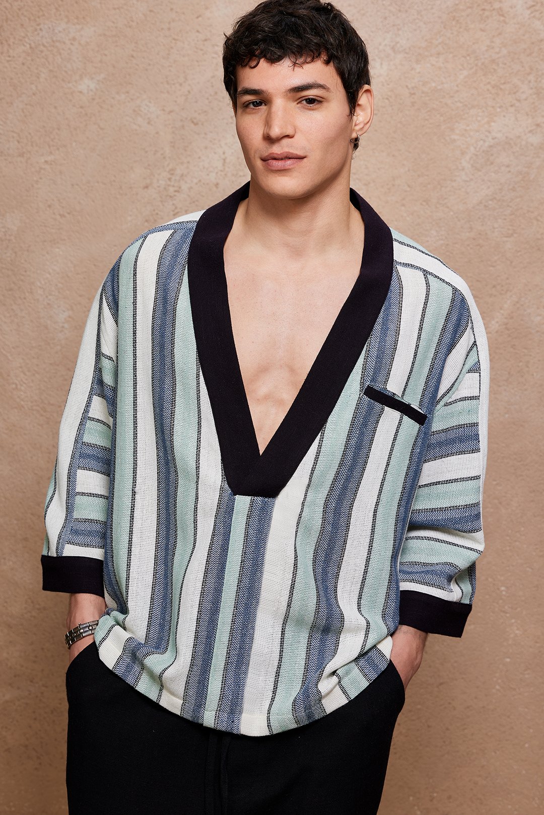 Azure Deep V Kaftan