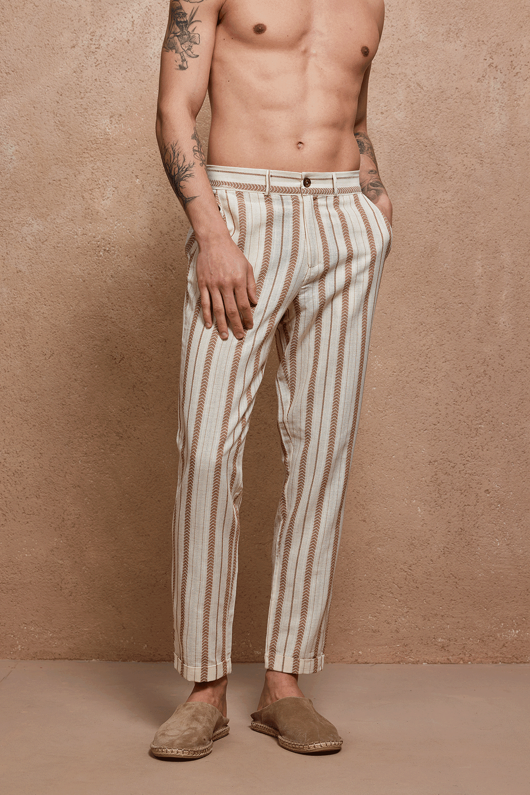 Kage Çizgili Chino Pantolon