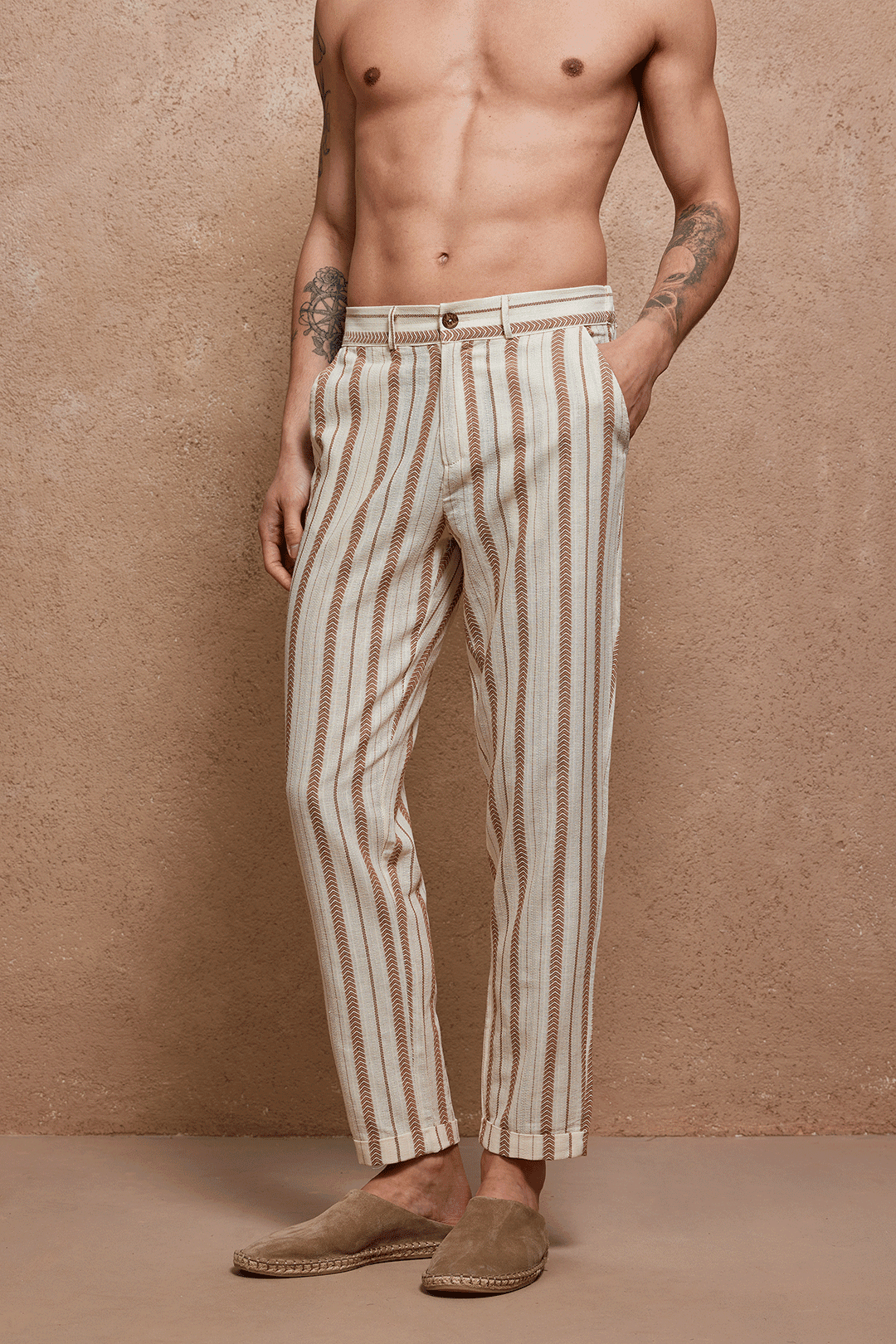 Kage Çizgili Chino Pantolon