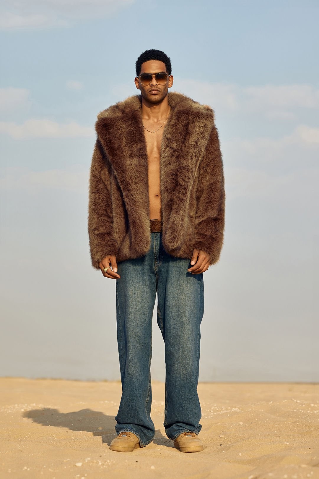 Rust Royale Faux Fur Ceket