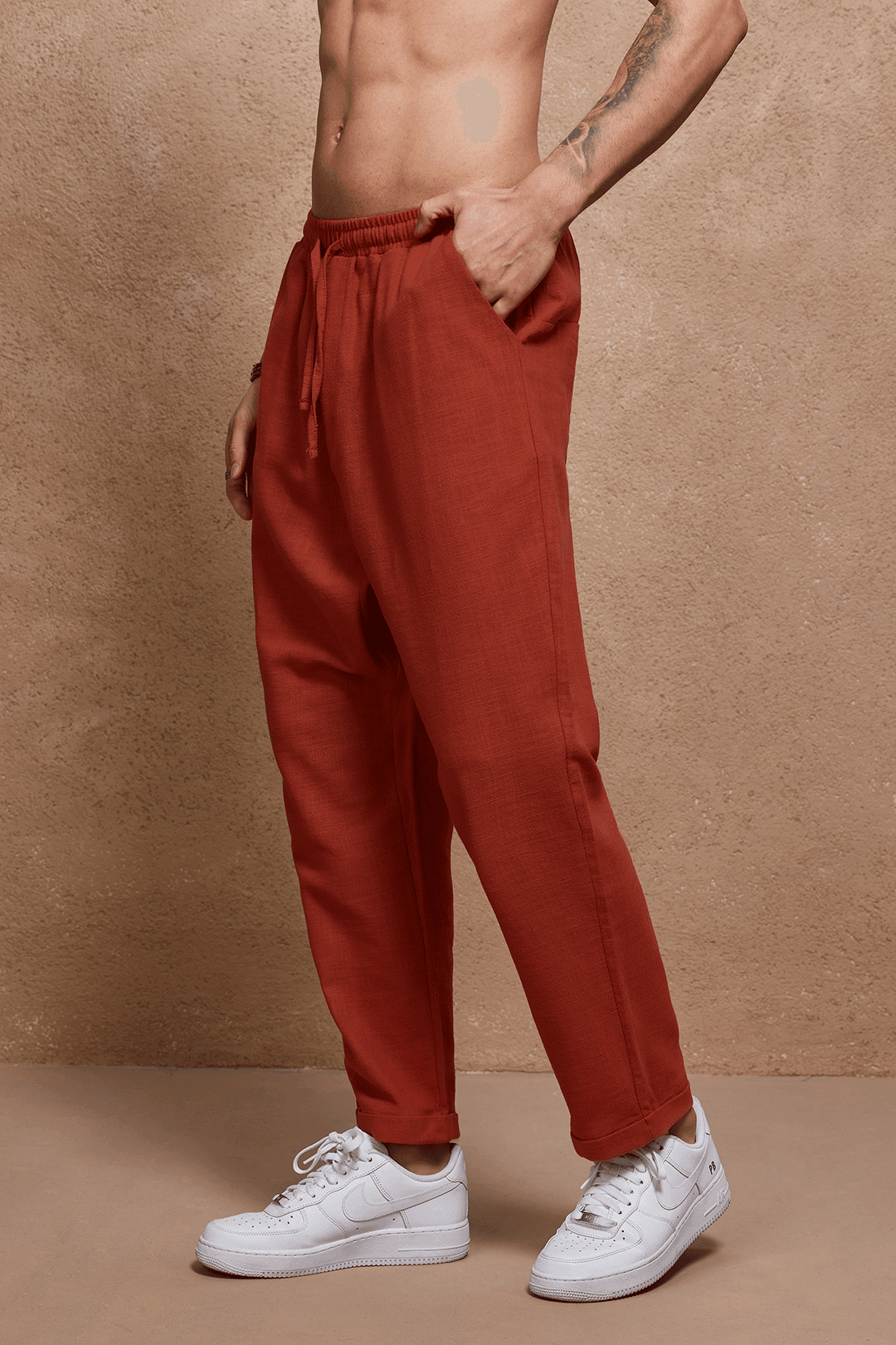 Kapya Loose Fit Keten Pantolon