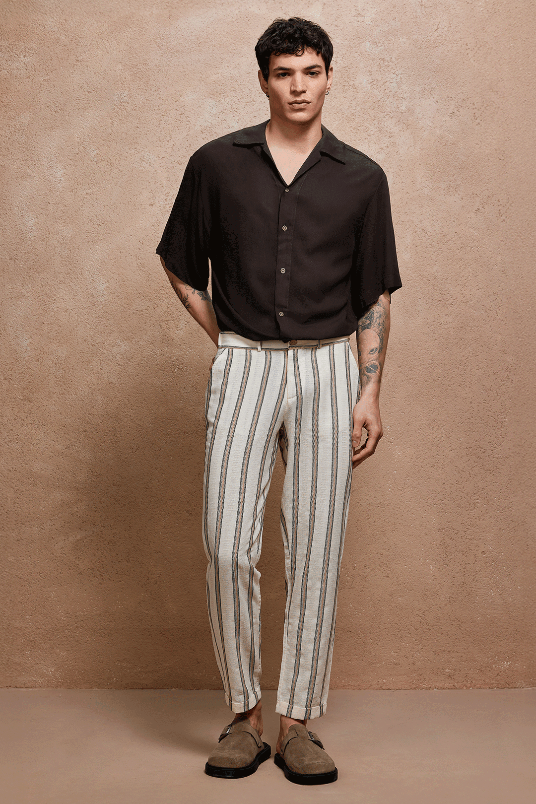 Kaizen Çizgili Chino Pantolon