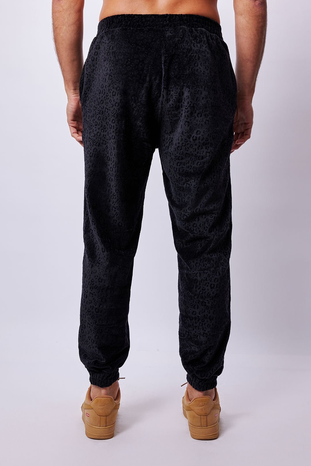 Black Leopard Soft Velvet Pantolon