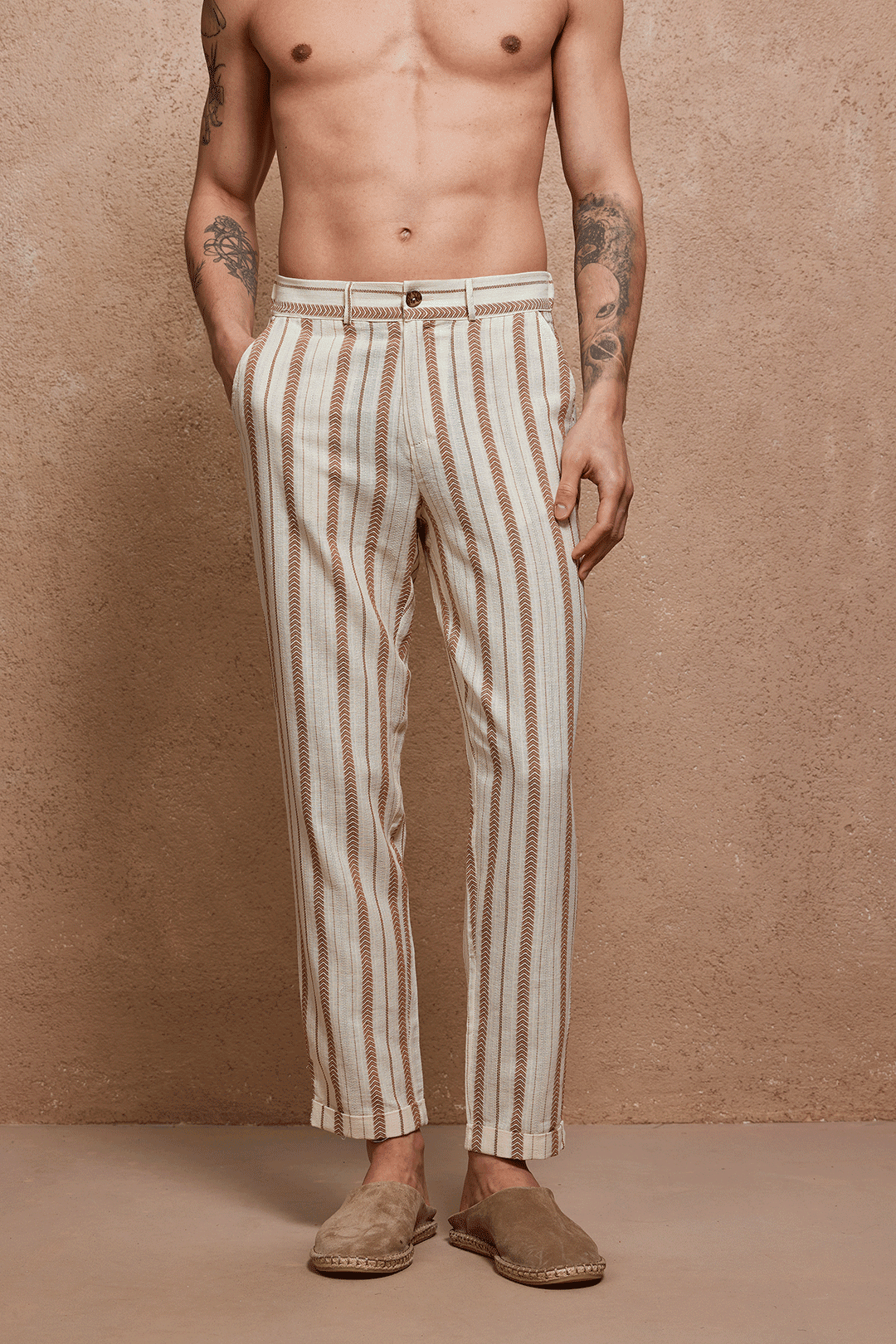 Kage Çizgili Chino Pantolon