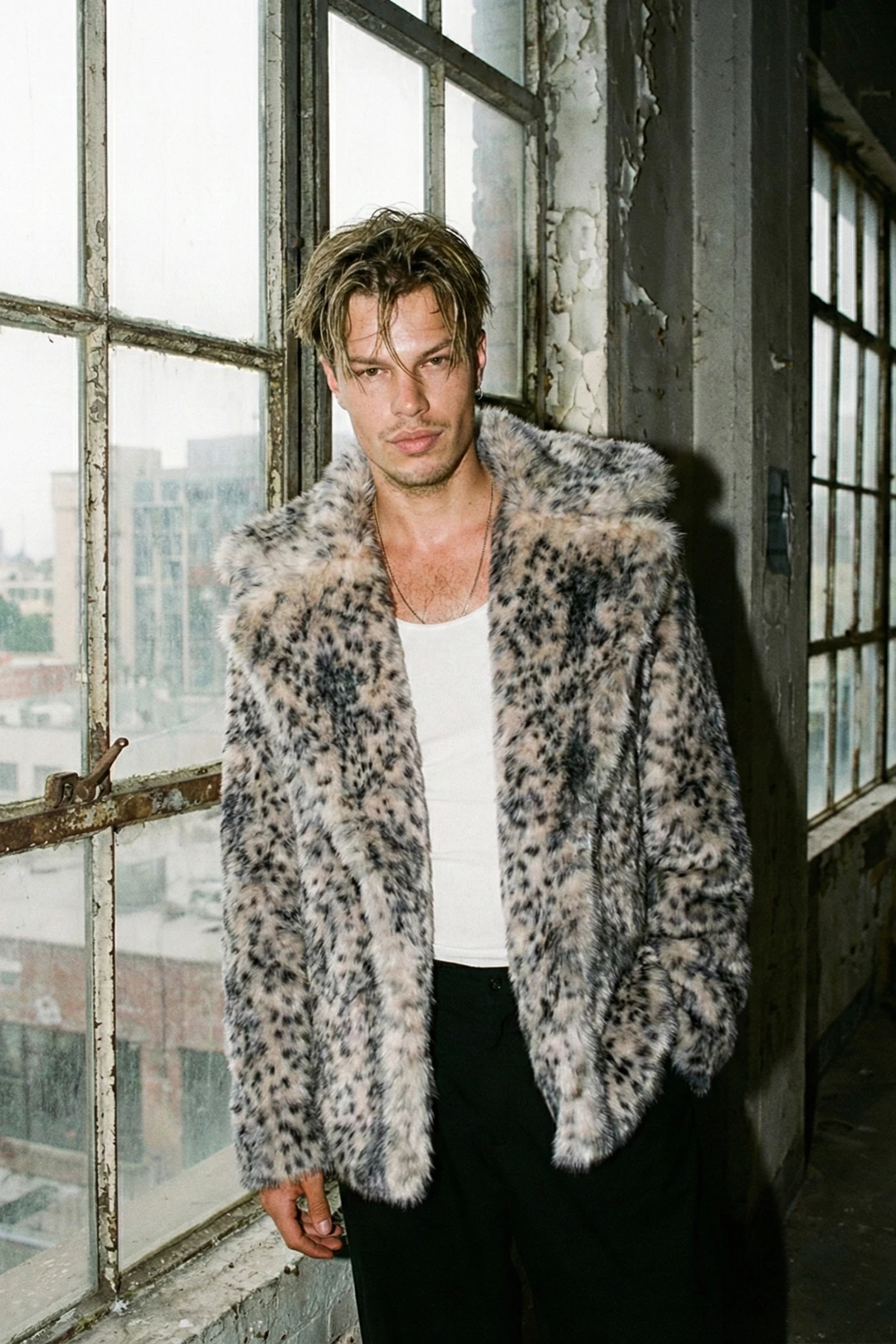 Leopar Faux Fur Ceket