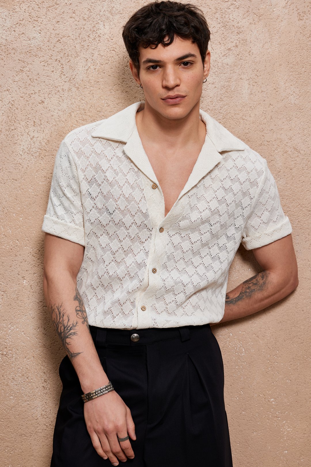Natural Cotton Knit Shirt