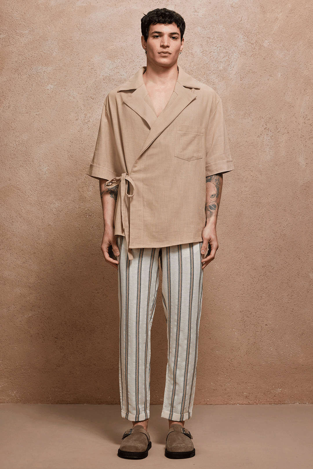 Beige Wrap Kimono