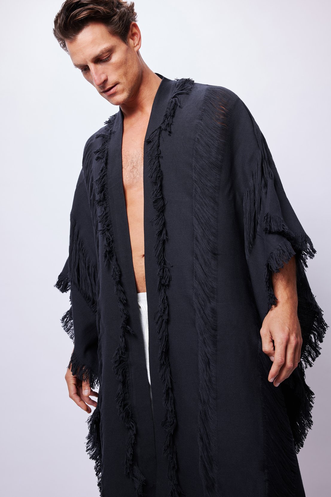 Black Wild Harmony Long Ponchos