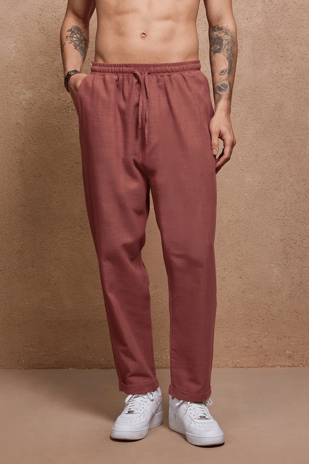 Somon Loose Fit Keten Pantolon