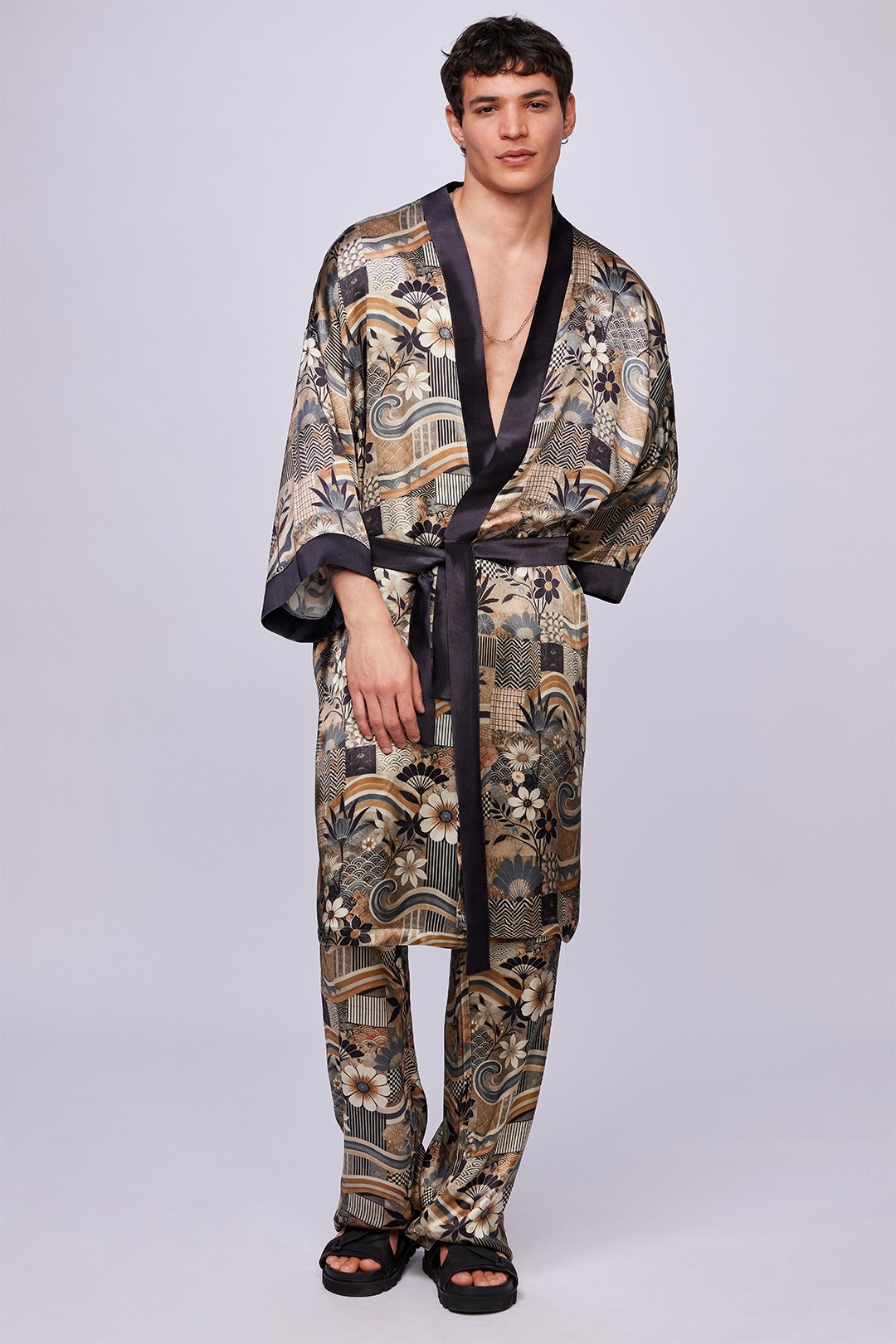 Shogun Bloom Luxury Kimono & Pants Set