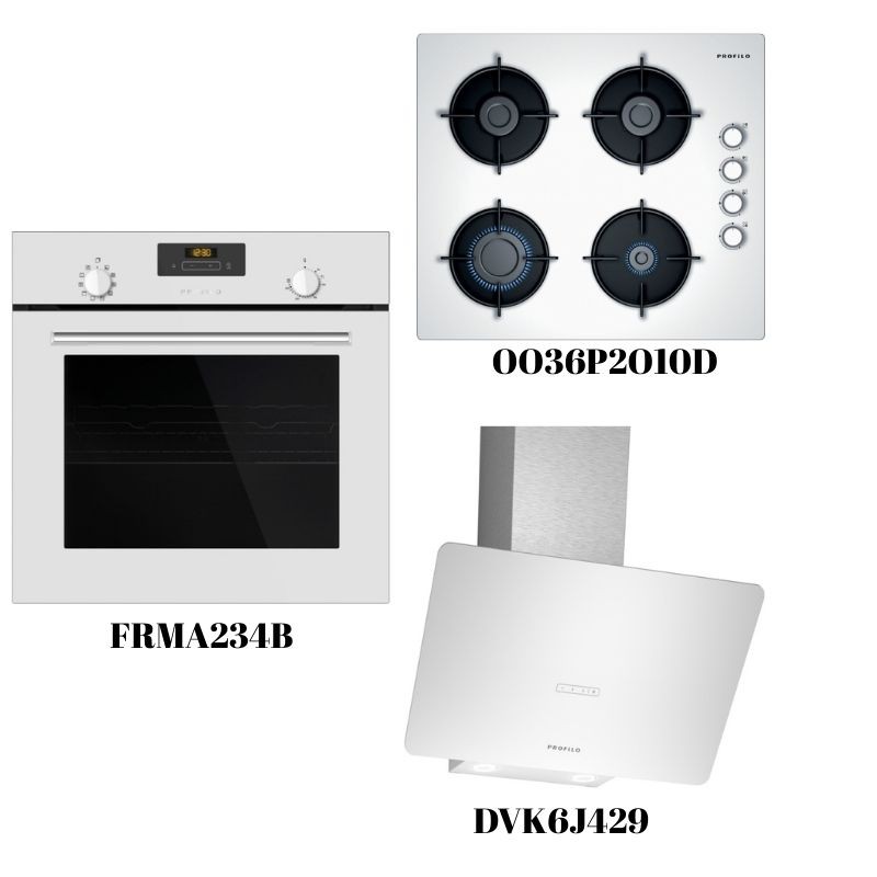 Profilo Cam Beyaz Ankastre Set