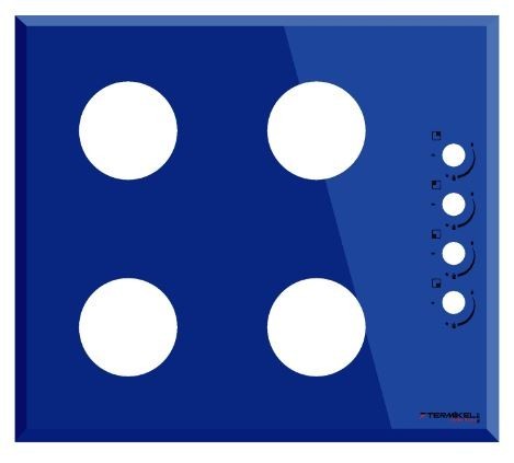 Termikel Ankastre Ocak Camı, Mavi 17152 (30063-BLU)