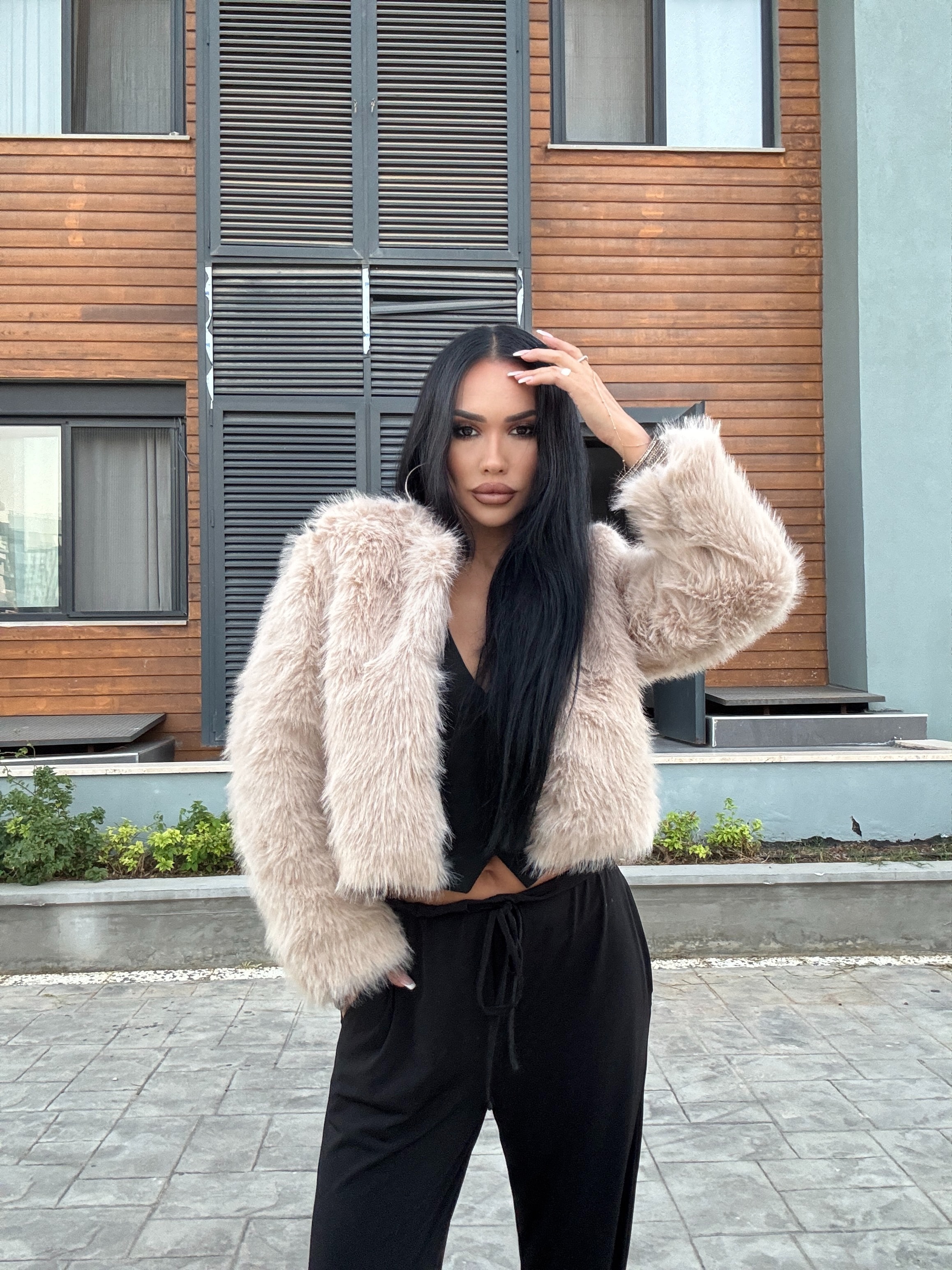 Basic Crop Kürk - Bej