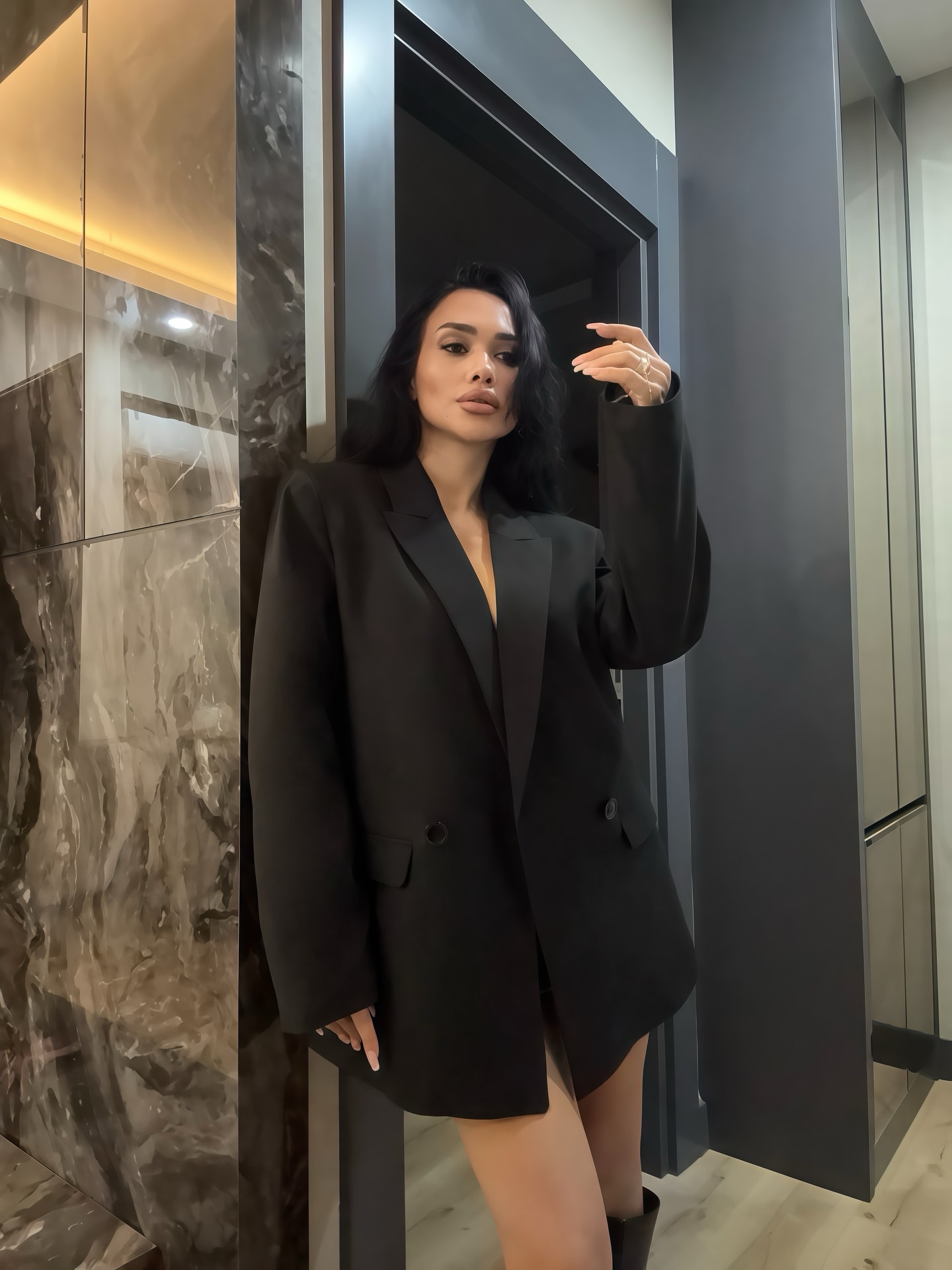 Oversize Blazer Ceket  - Siyah