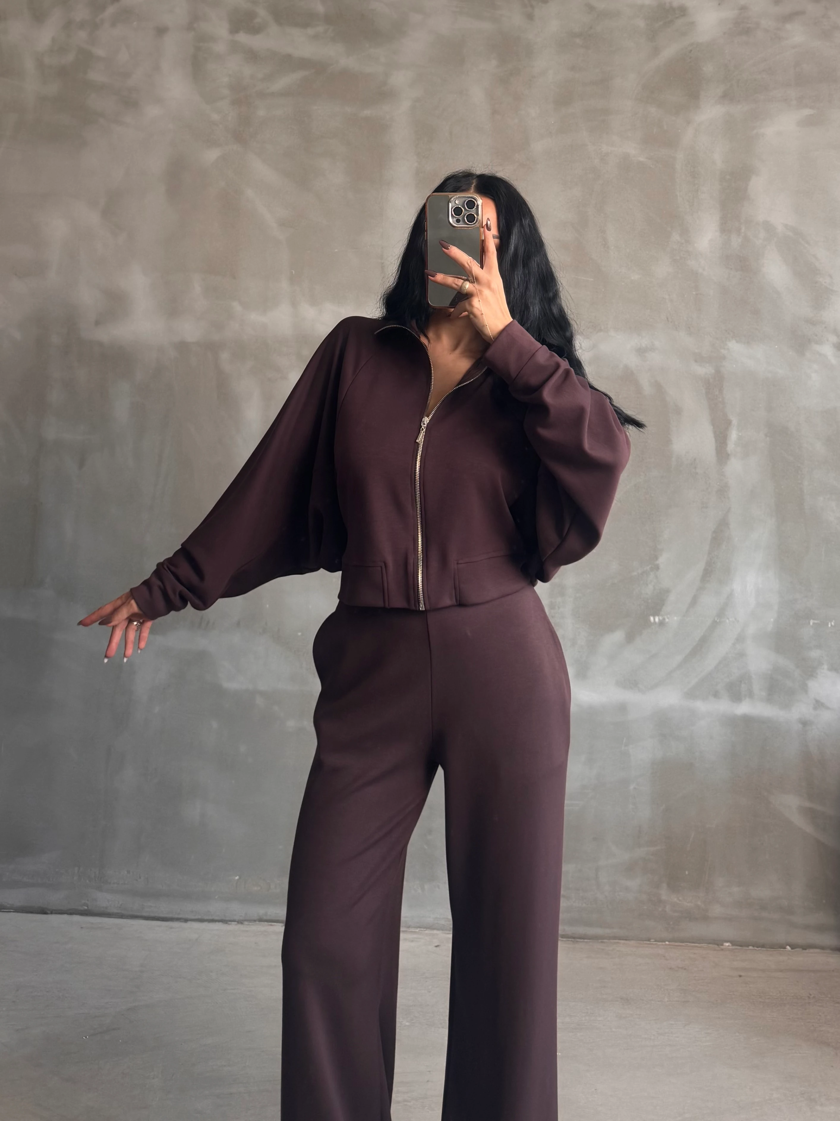 Premium Modal Fermuarlı Hırka Eşofman Takım