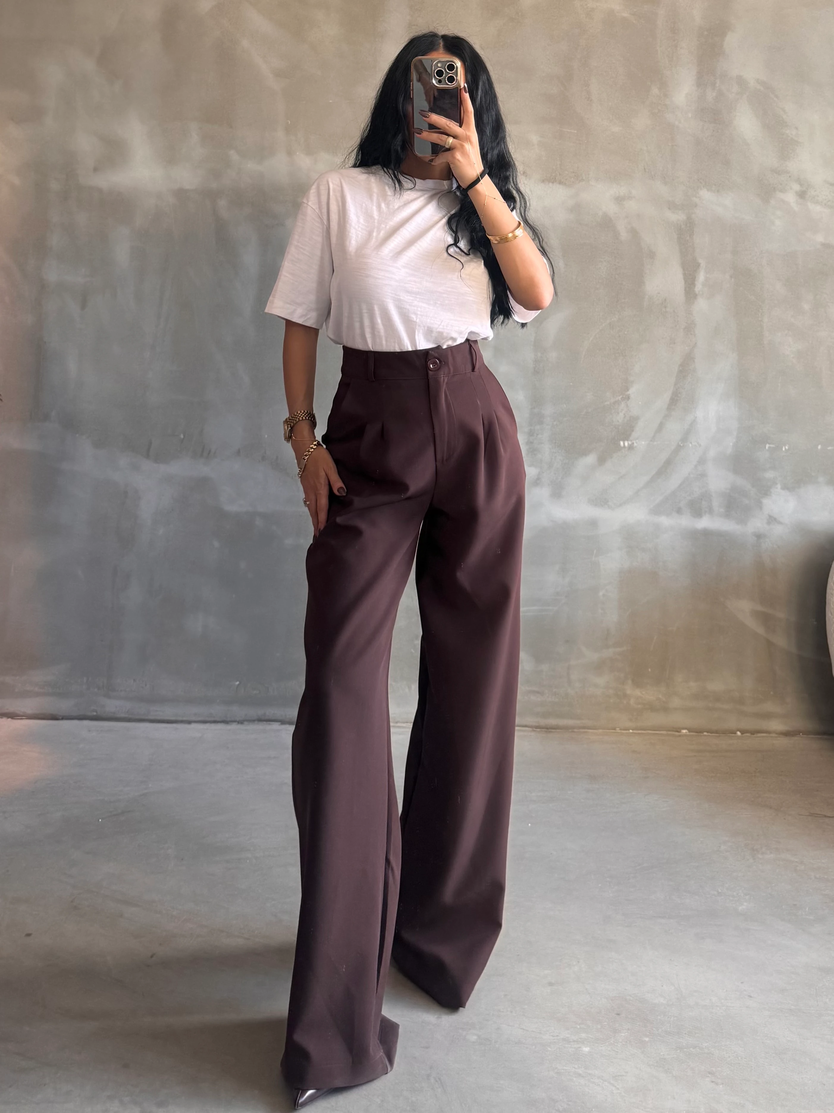 Classic Palazzo Pantolon Acı Kahve