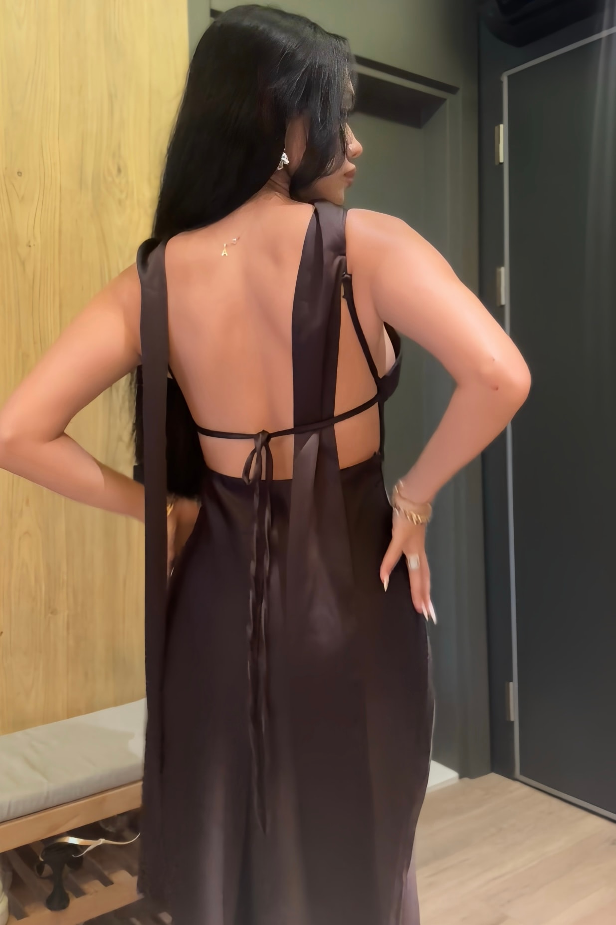 Nyx Fularlı Saten Elbise