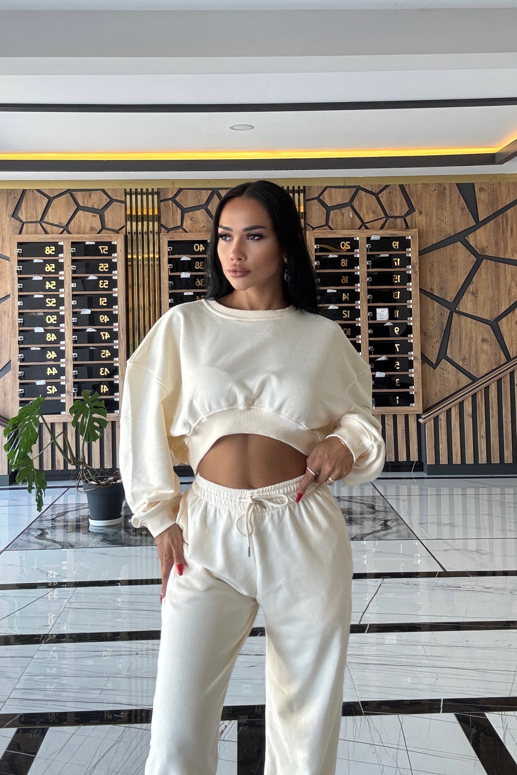 Jogger Eşofman Takımı - Krem