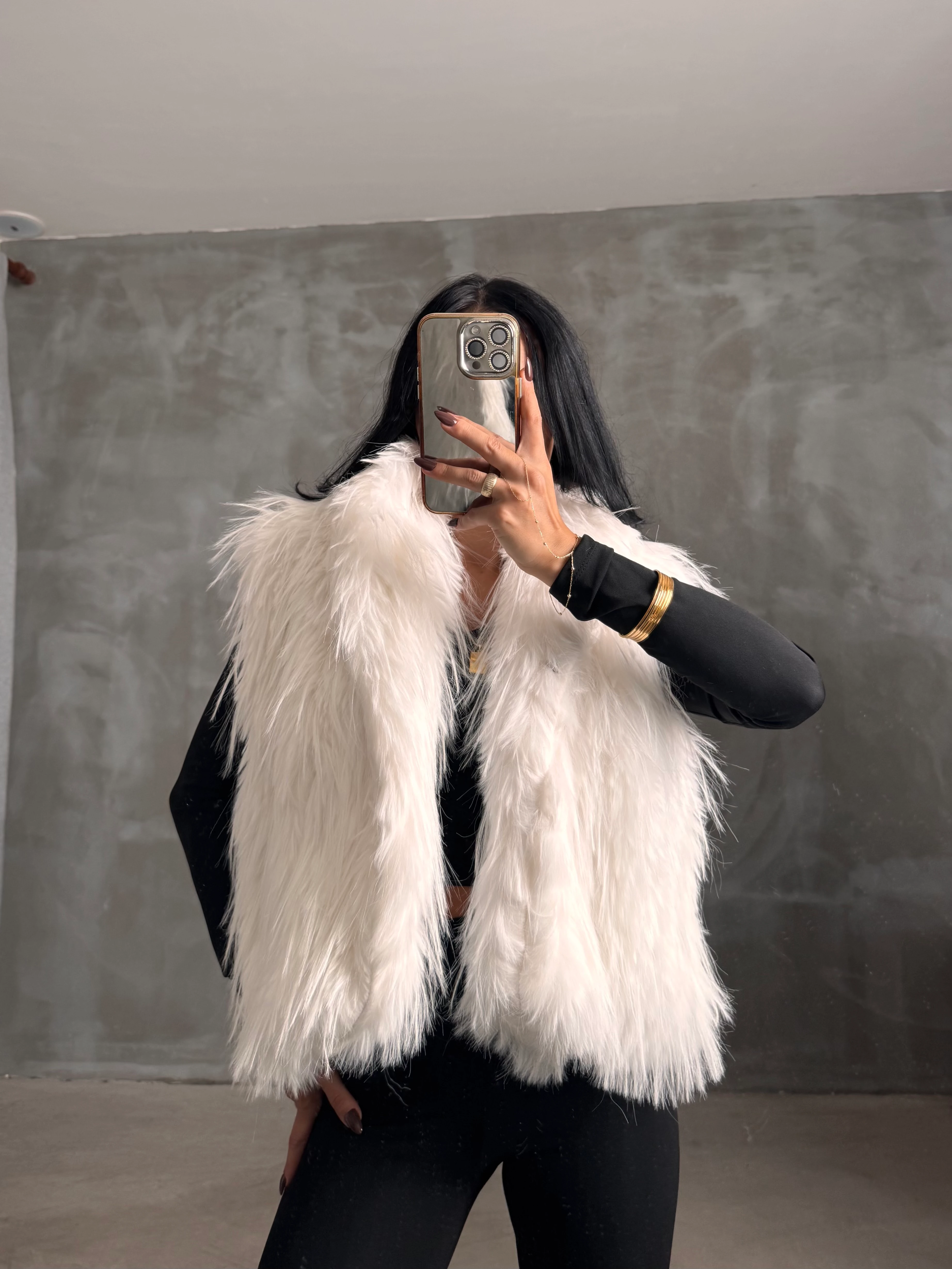 Luxe Uzun Tüylü Yelek