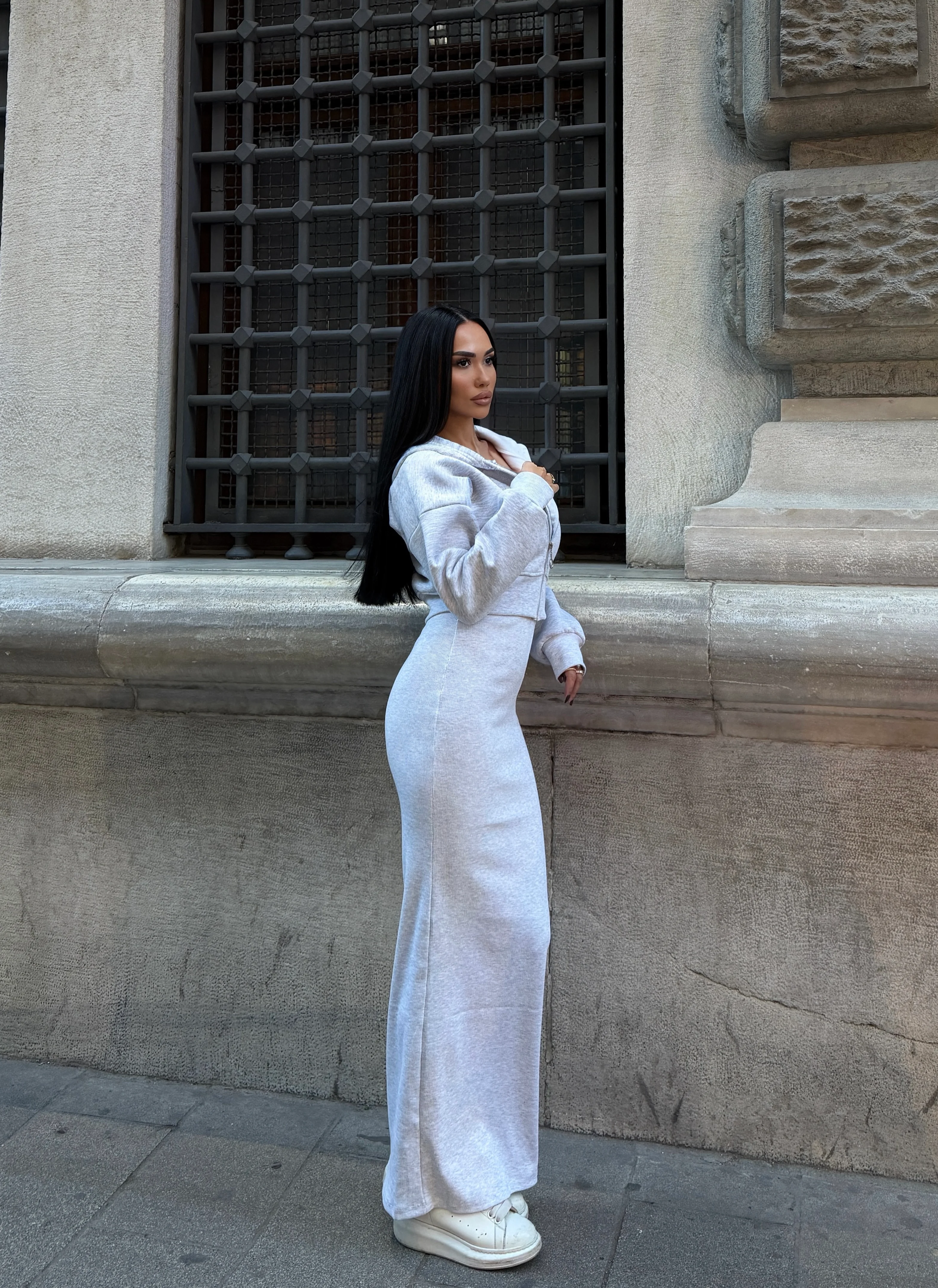 Sportif Fit Maxi Boy Hırka ve Elbise Takım