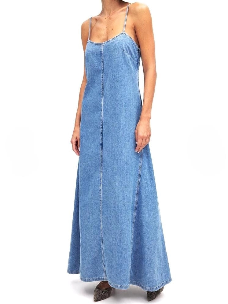 İthal Marka Denim Elbise