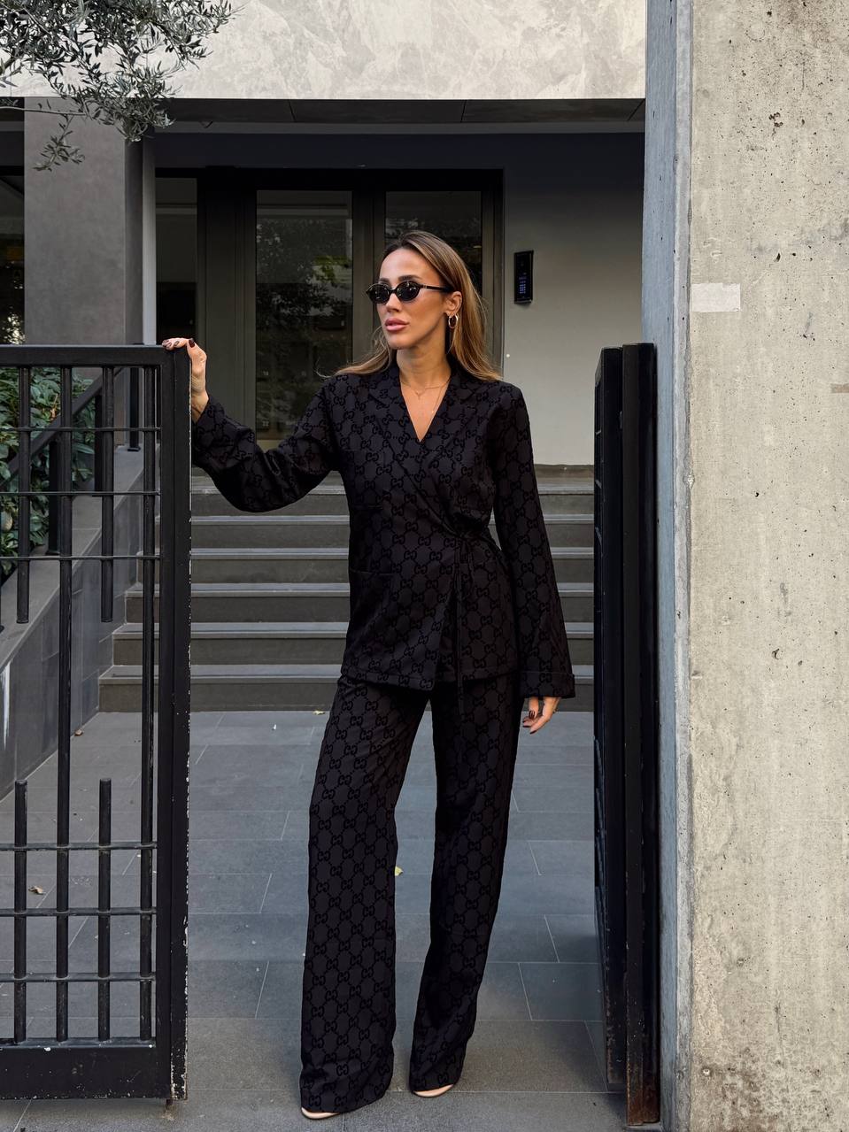 FLOK BASKILI GSS  MARKA PREMİUM TAKIM - Siyah