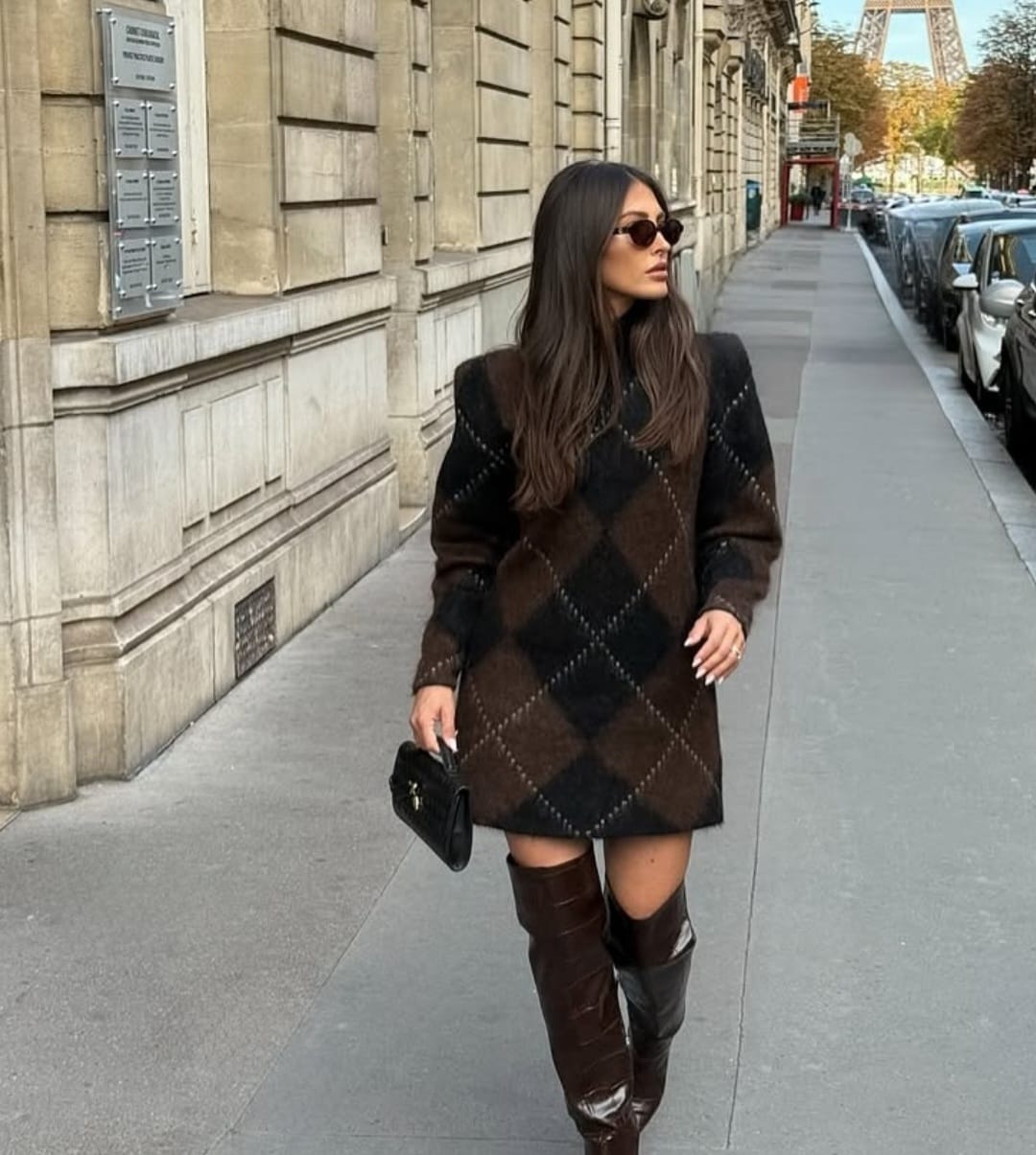 VATKALI TÜYLÜ TRİKO MARKA MODEL ELBİSE - Siyah