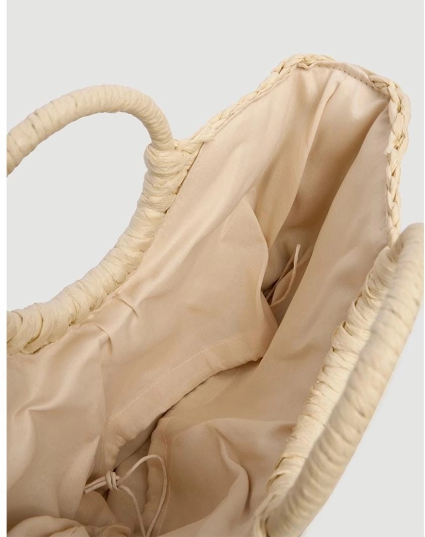 İthal Kulplu hasır Görünümlü Çanta