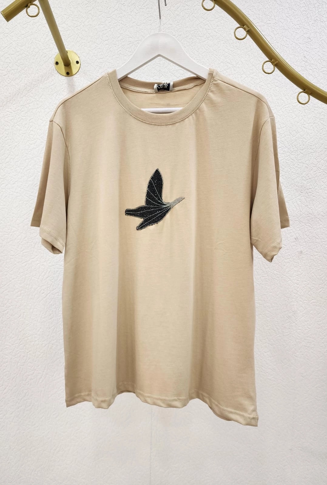 kuş baskılı tshirt