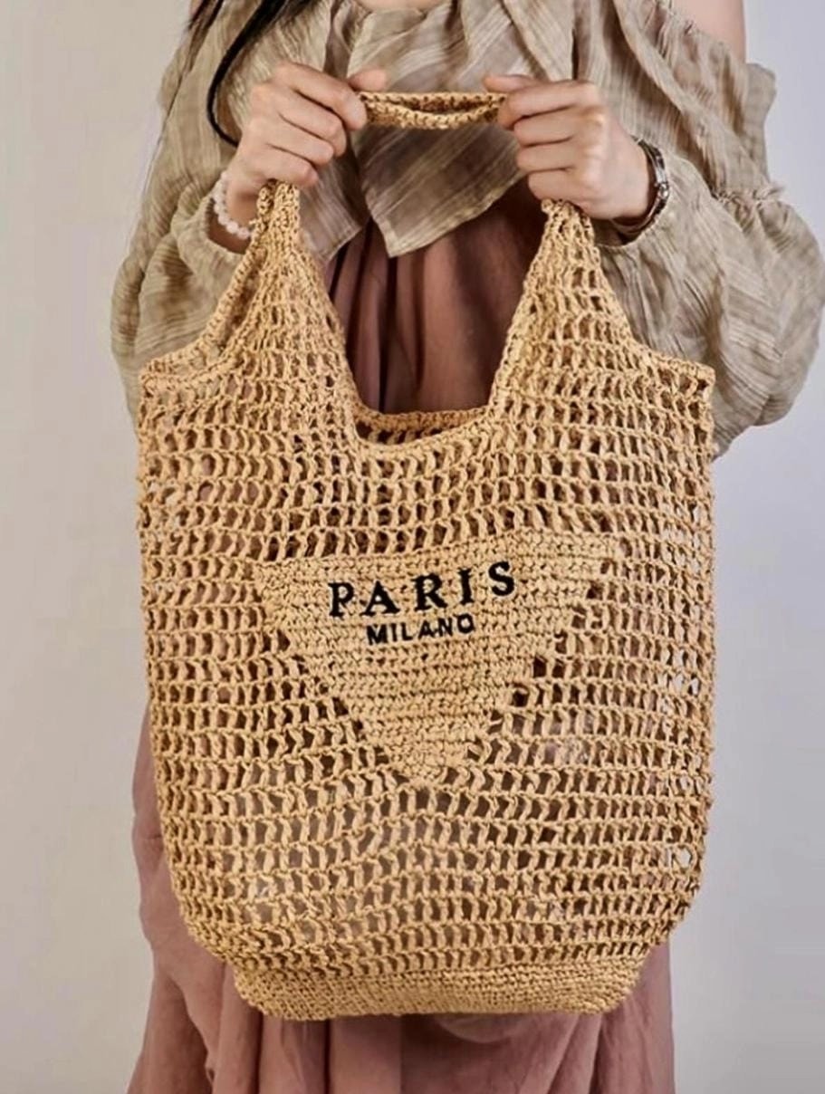 Lüks Tasarım Örgü Rafelin Çanta