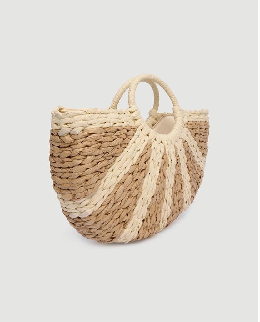 İthal Kulplu hasır Görünümlü Çanta