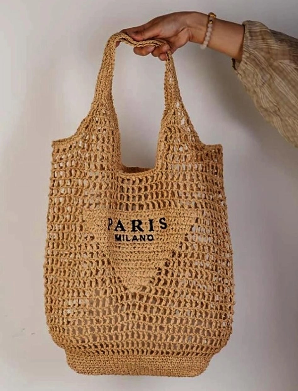 Lüks Tasarım Örgü Rafelin Çanta