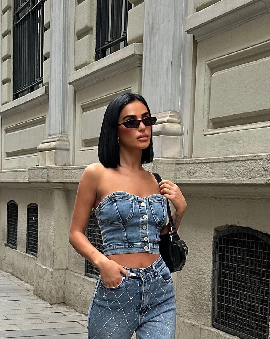 Jean Crop Top
