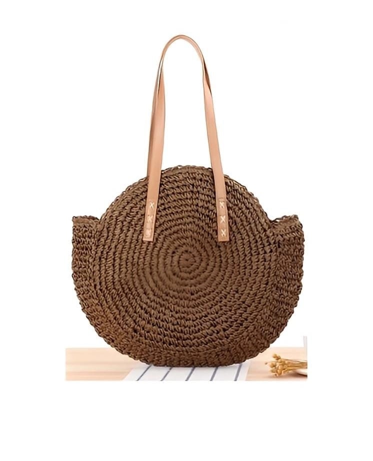 Kahve Hasir Omuz Çantasi