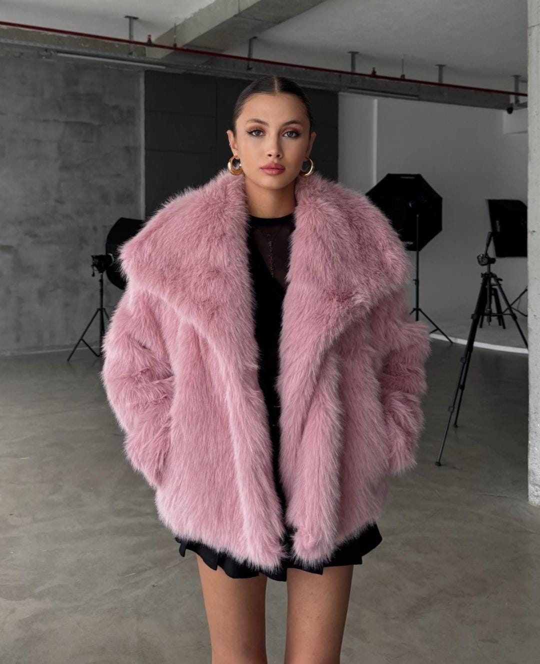 PREMİUM İTHAL ASTARLI KÜRK - Pembe