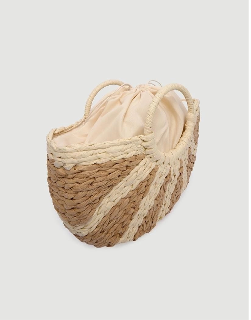 İthal Kulplu hasır Görünümlü Çanta