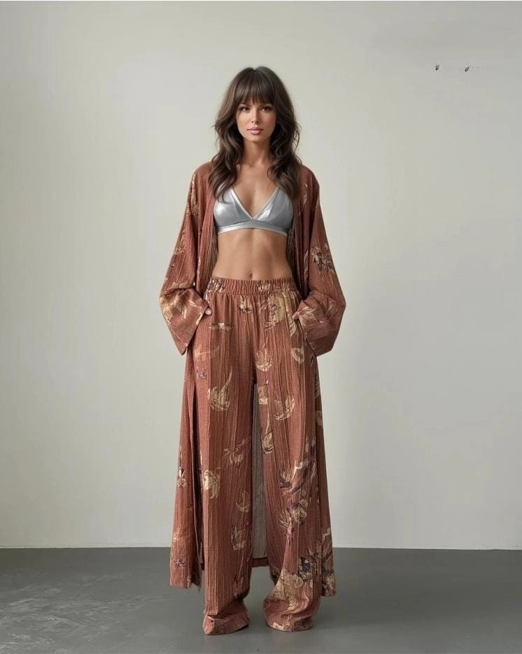 Bohem Oversize Kimono Takım