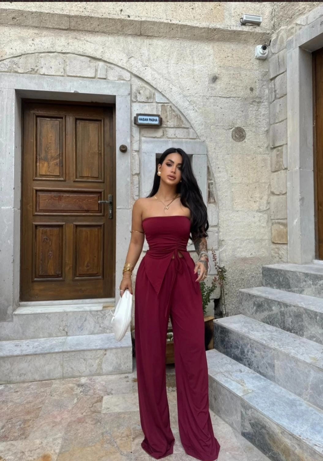 Büzgülü marka model Pantolon Crop Takim - Larcivert
