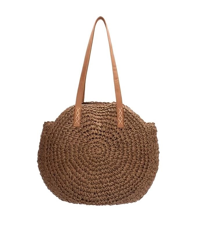 Kahve Hasir Omuz Çantasi