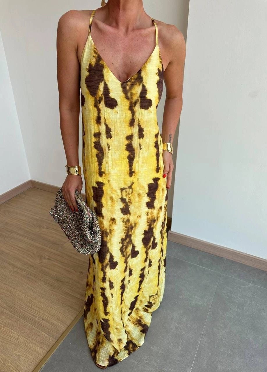 Sırtı çapraz Detaylı Batik Elbise