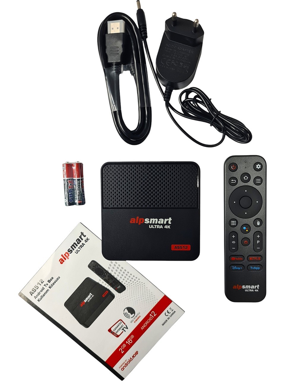 Alpsmart AS512 Android Tv Box Ses Komutlu Kumandalı 2GB Ram 16 GB Hafıza Android 12