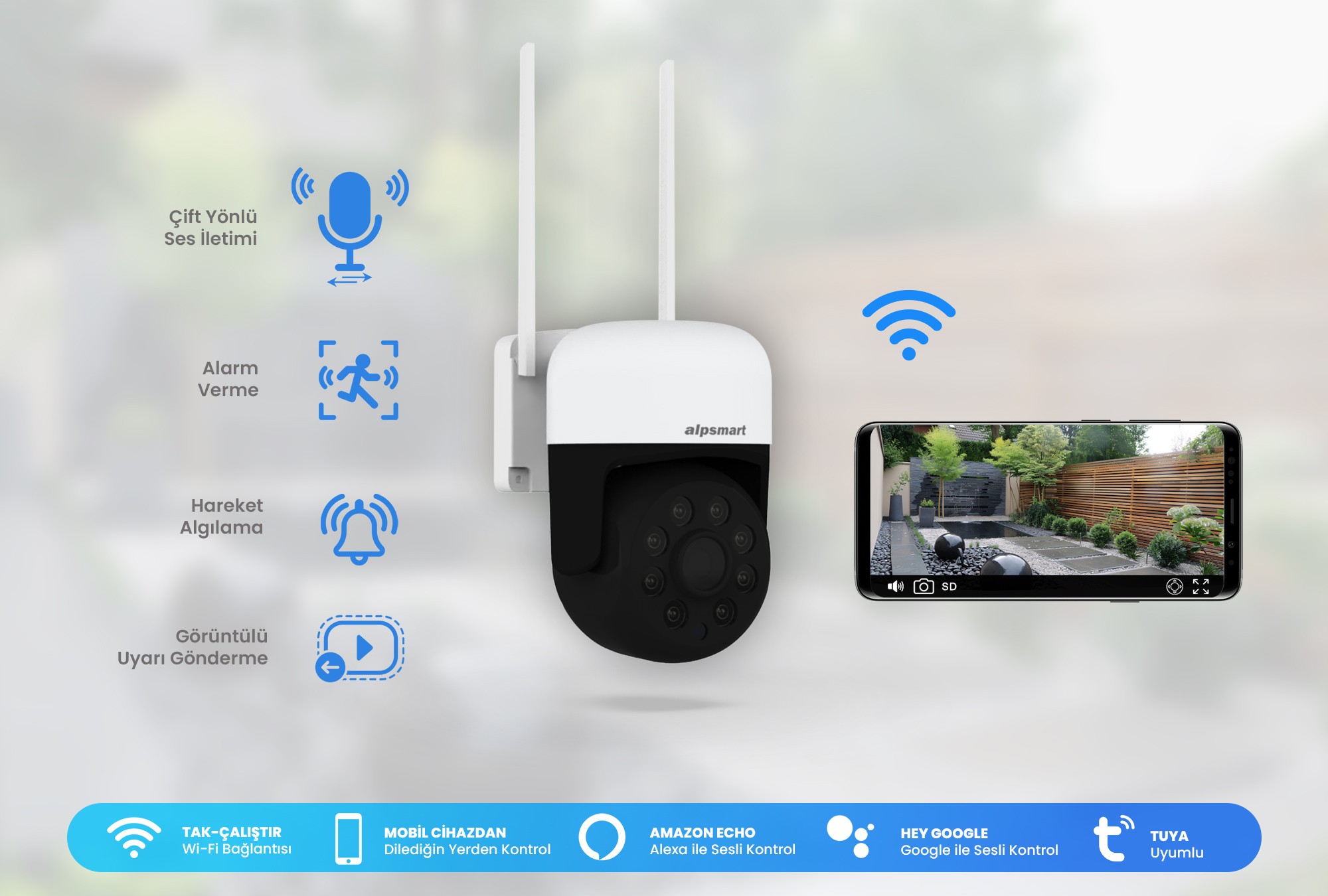 Alpsmart AS690 2mp 360º Wi-Fi Akıllı Dome Kamera