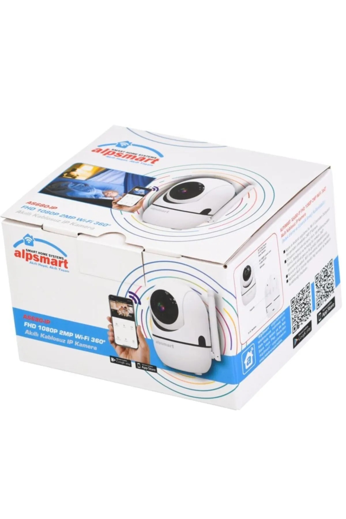 ALPSMART Kablosuz 2mp Ip 360 Derece Hareketli Kayıtlı Wifi Güvenlik Kamerası As-680