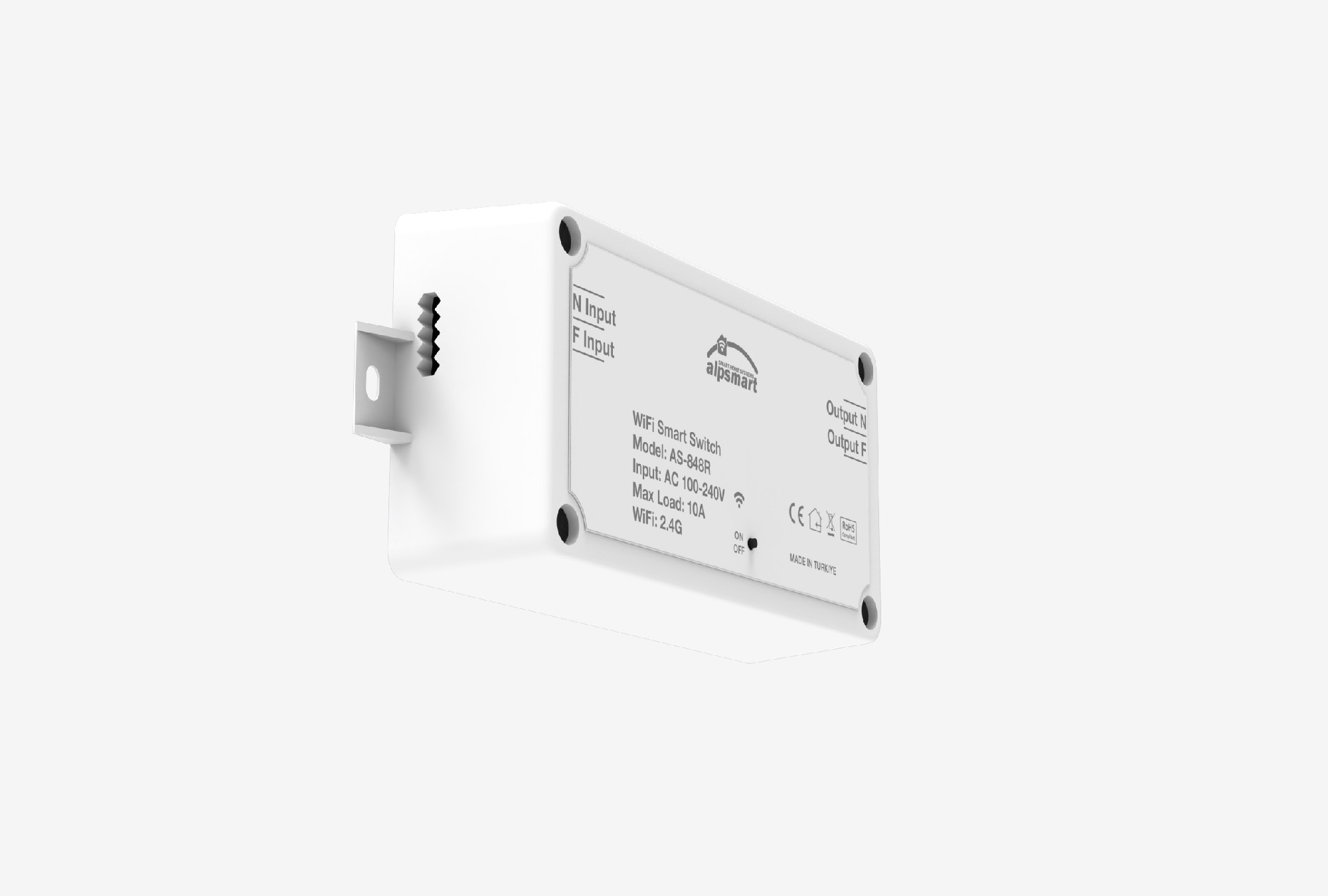 Alpsmart AS848R Akıllı Wifi Ev Rölesi Tuya App Uyumlu 10A (Akıllı Şalter)