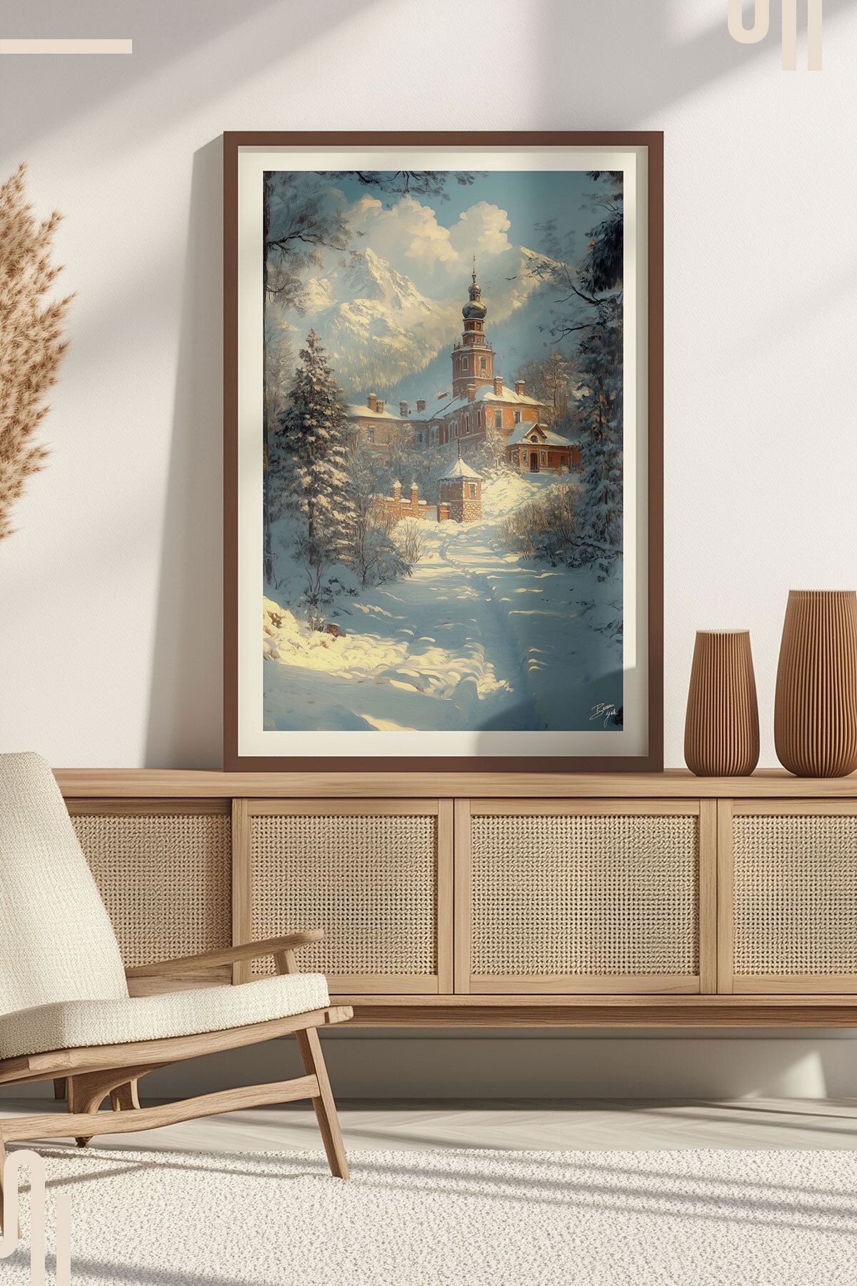 Mountain Monastery Art Poster - Çerçevesiz