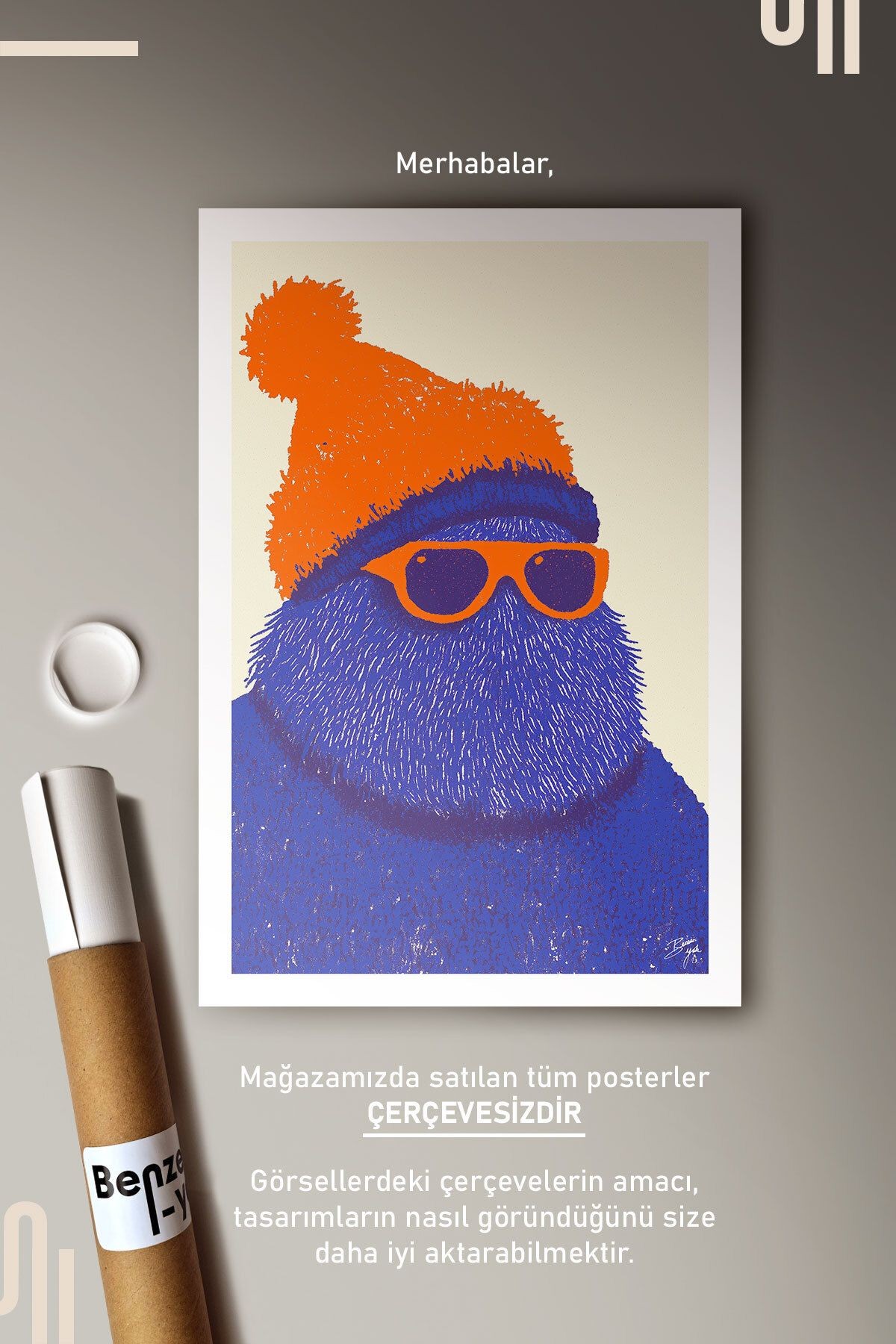 Fuzzy Vibes Art Poster - Çerçevesiz