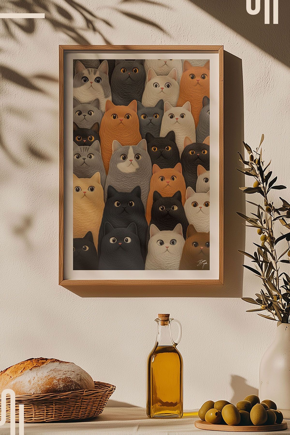 Cats Art Poster - Çerçevesiz