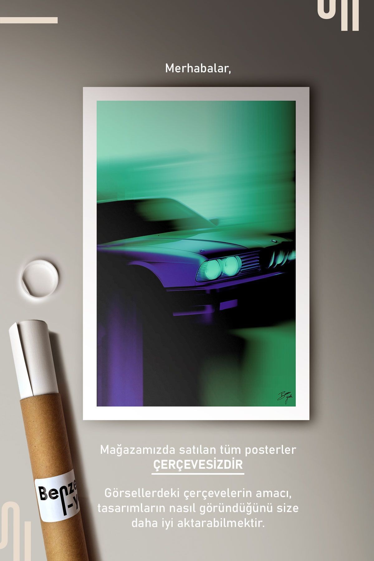 Night Rider Art Poster - Çerçevesiz